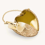 Maren Artificial Crystal Gold Heart Bag