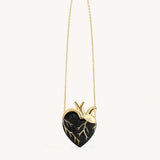 Maren Artificial Crystal Black Heart Bag