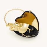 Maren Artificial Crystal Black Heart Bag