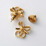 VLOGO Ribbon Gold Earrings