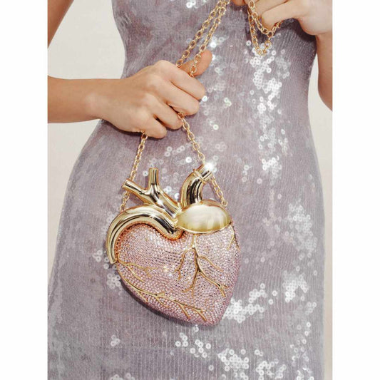 Maren Artificial Crystal Pink Heart Bag