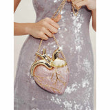 Maren Artificial Crystal Pink Heart Bag