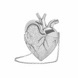 Maren Artificial Crystal Silver Heart Bag