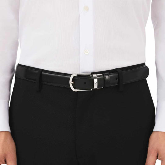 Horseshoe Leather 30mm Black Reversible Belt