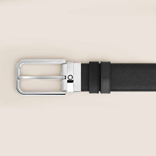 Sartorial Leather 35mm Black Reversible Belt