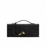 Celeste Woven Textured Black Handle Bag