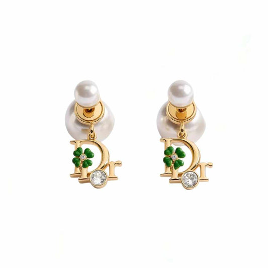 Clover Lucky Green Lacquer Earrings