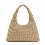 Laura Faux Suede Woven Beige Shoulder Bag