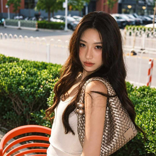 Weaving Champagne Gold Bag