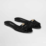 Lace Black Slides