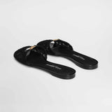 Lace Black Slides