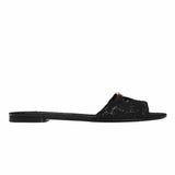 Lace Black Slides