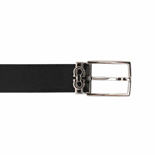 Gancini Buckle Black Reversible Belt