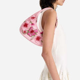 Harlee Embroidered Pink Shoulder Bag