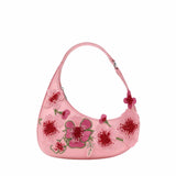 Harlee Embroidered Pink Shoulder Bag