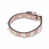 Rockstud Pink Leather Bracelet