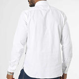 Logo Embroidered Linen White Shirt