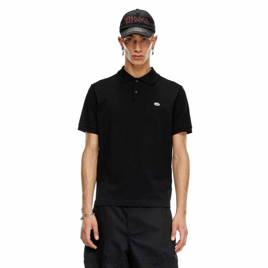 Logo Embroidered Black Polo-Shirt