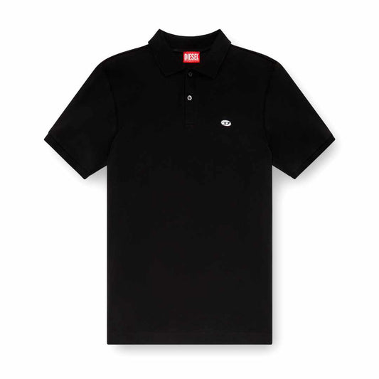 Logo Embroidered Black Polo-Shirt