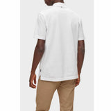 Double Line Logo Print White Polo-Shirt