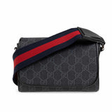 GG Supreme Leather Black Messenger Bag