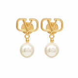 Valentino Pearl Drop VLOGO Earrings