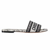 White and Black Paris Allover Dway Slides