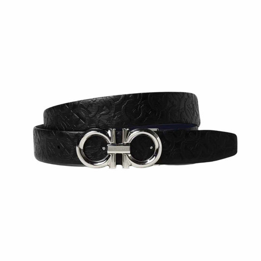 Ganini Black/Navy Embossed Reversible Belt