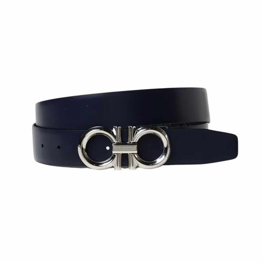 Ganini Black/Navy Embossed Reversible Belt