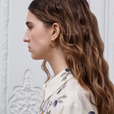 Oblique Hoop Gold Earrings