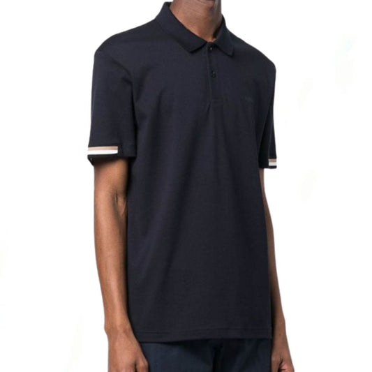 Rubberish Logo Print Black Polo-Shirt