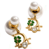 Clover Lucky Green Lacquer Earrings