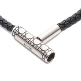 Cannage Woven Leather Black Bracelet