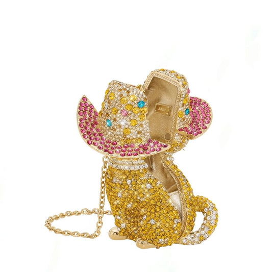 Glamorous Cat Gold Clutch Bag