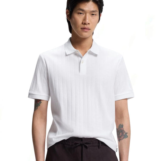 Vertical Stripes White Polo-Shirt