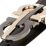 Double Coloured Gancini Brown Belt