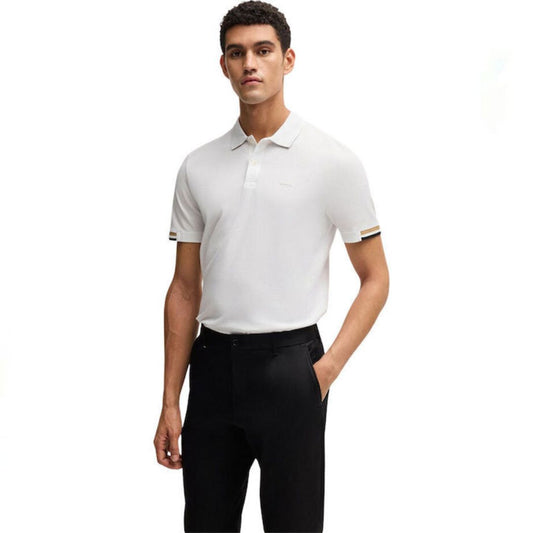 Rubberish Logo Print White Polo-Shirt