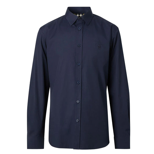 Monogram Motif Blue Poplin Shirt