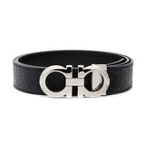 Gancini Embossed Leather Belt