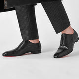 Greggo Patinated Black Leather Loafers