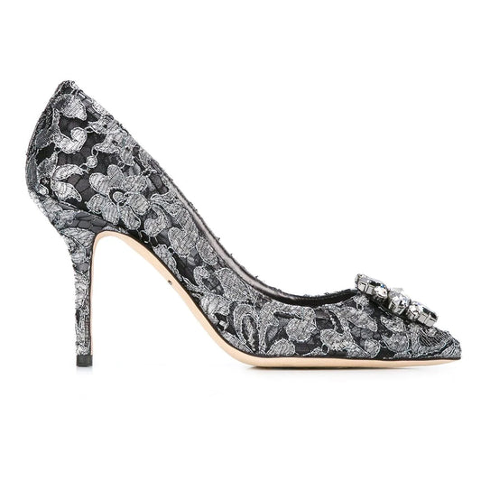 Charmant Lace Bellucci 90mm Grey Pumps