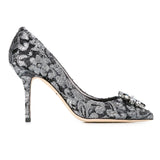 Charmant Lace Bellucci 90mm Grey Pumps