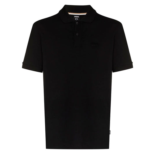 Mercerise Cotton Black Polo Shirt
