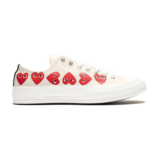 x CDG Multi-Heart White Sneakers
