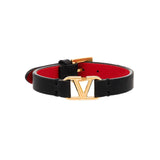 VLOGO Black Leather Bracelet