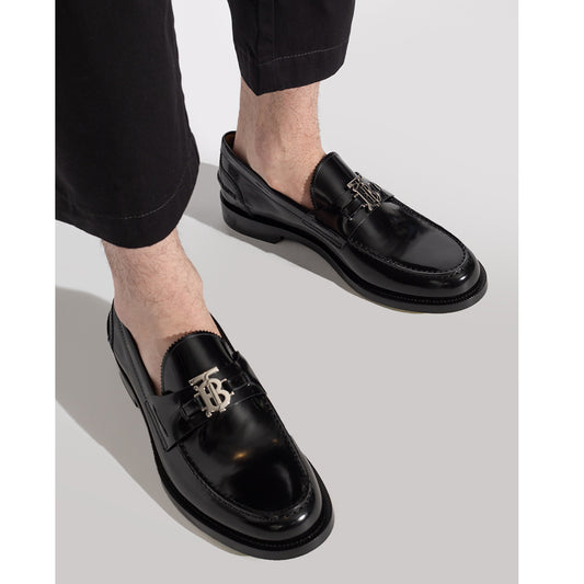 Black Fred Monogram Patent Leather Loafers