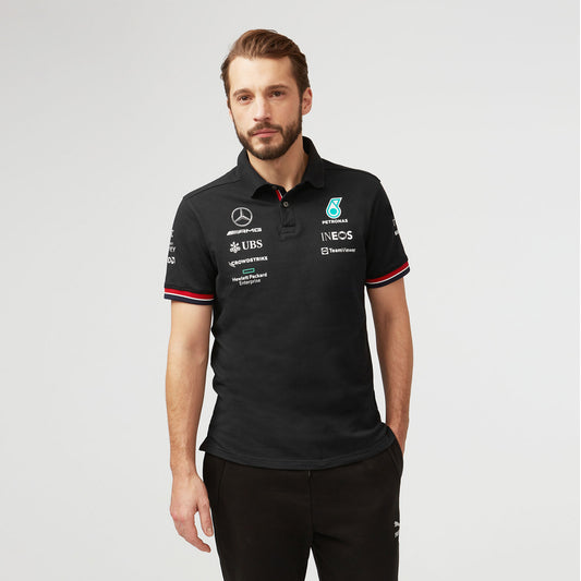Logo Print Black Polo-Shirt