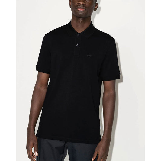 Mercerise Cotton Black Polo Shirt
