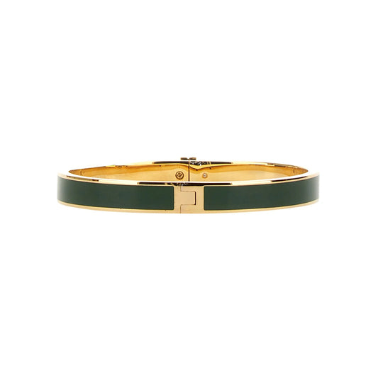 Kira Logo Plaque Green/Gold Bracelet