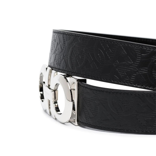 Gancini Embossed Leather Belt